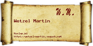 Wetzel Martin névjegykártya